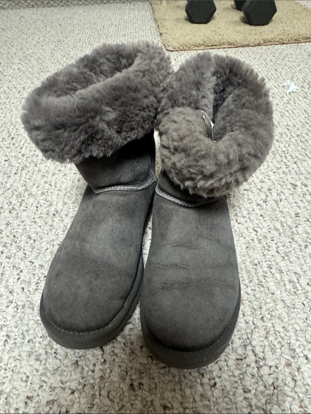 UGG Women's Short Shearling Boots - Charcoal Gray